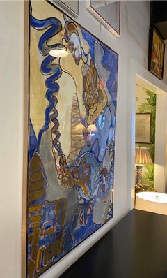 Original Artist Signed Abstract Mixed-Media Painting by Ilene Steglitz Art