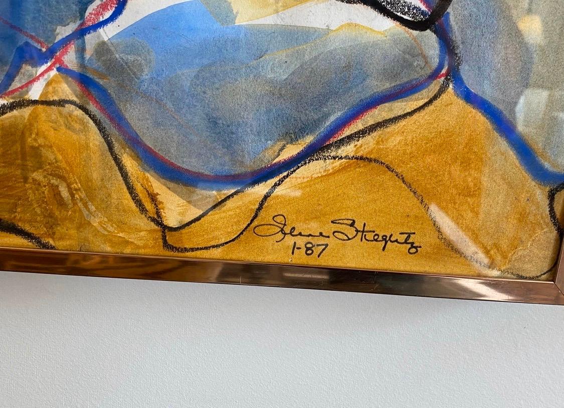 Original Artist Signed Abstract Mixed-Media Painting Ilene Steglitz In Good Condition In West Hartford, CT