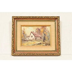Original Artist Signed Impressionist Rural Landscape Oil on Canvas Painting