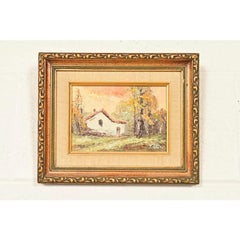Original Artist Signed Impressionist Rural Landscape Oil on Canvas Painting