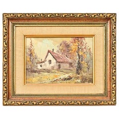 Original Artist Signed Impressionist Rural Landscape Oil on Canvas Painting