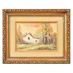 Original Artist Signed Impressionist Rural Landscape Oil on Canvas Painting
