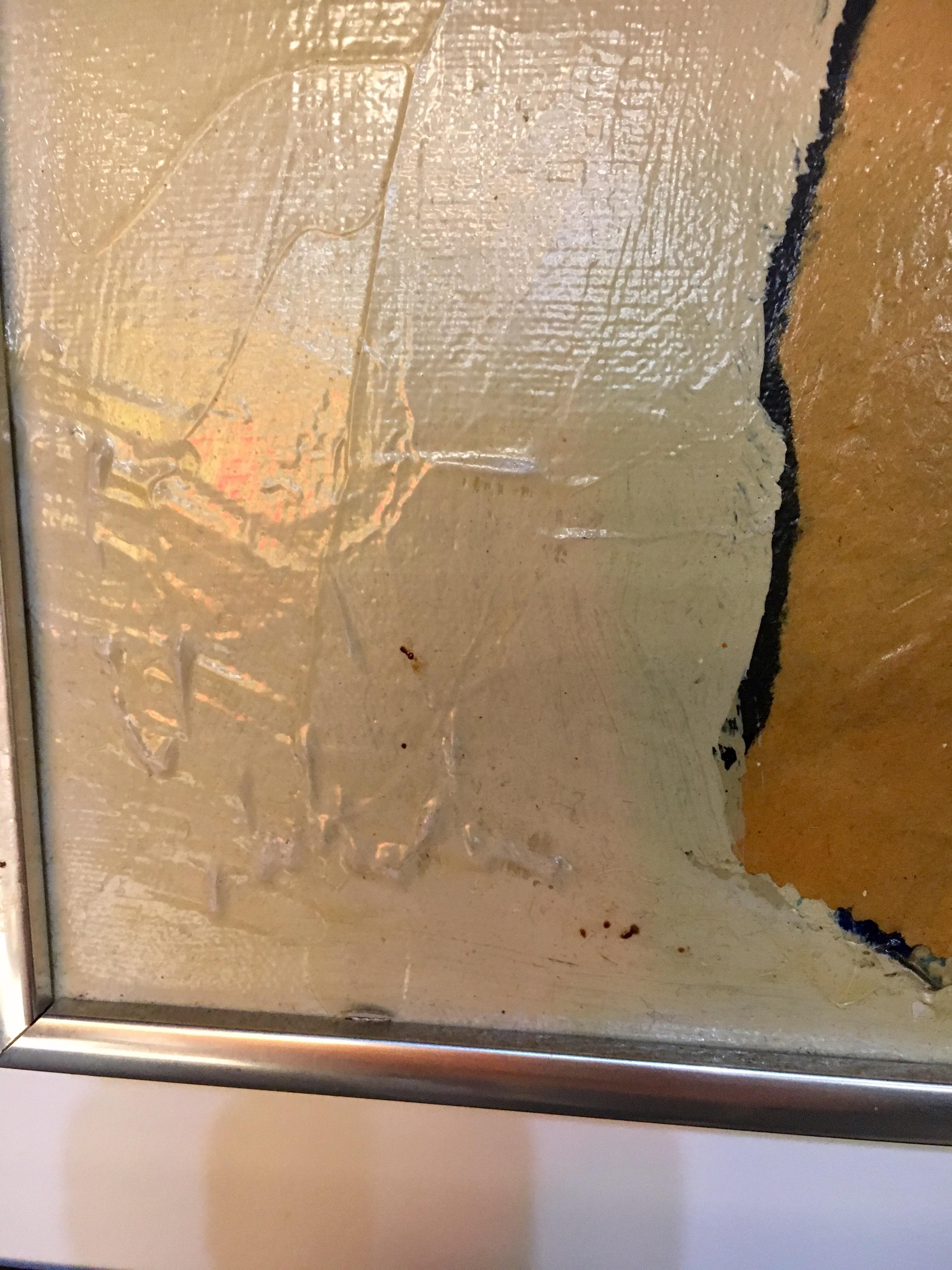 Original Artist Signed Midcentury Expressionist Abstract Painting Mixed-Media In Good Condition In West Hartford, CT