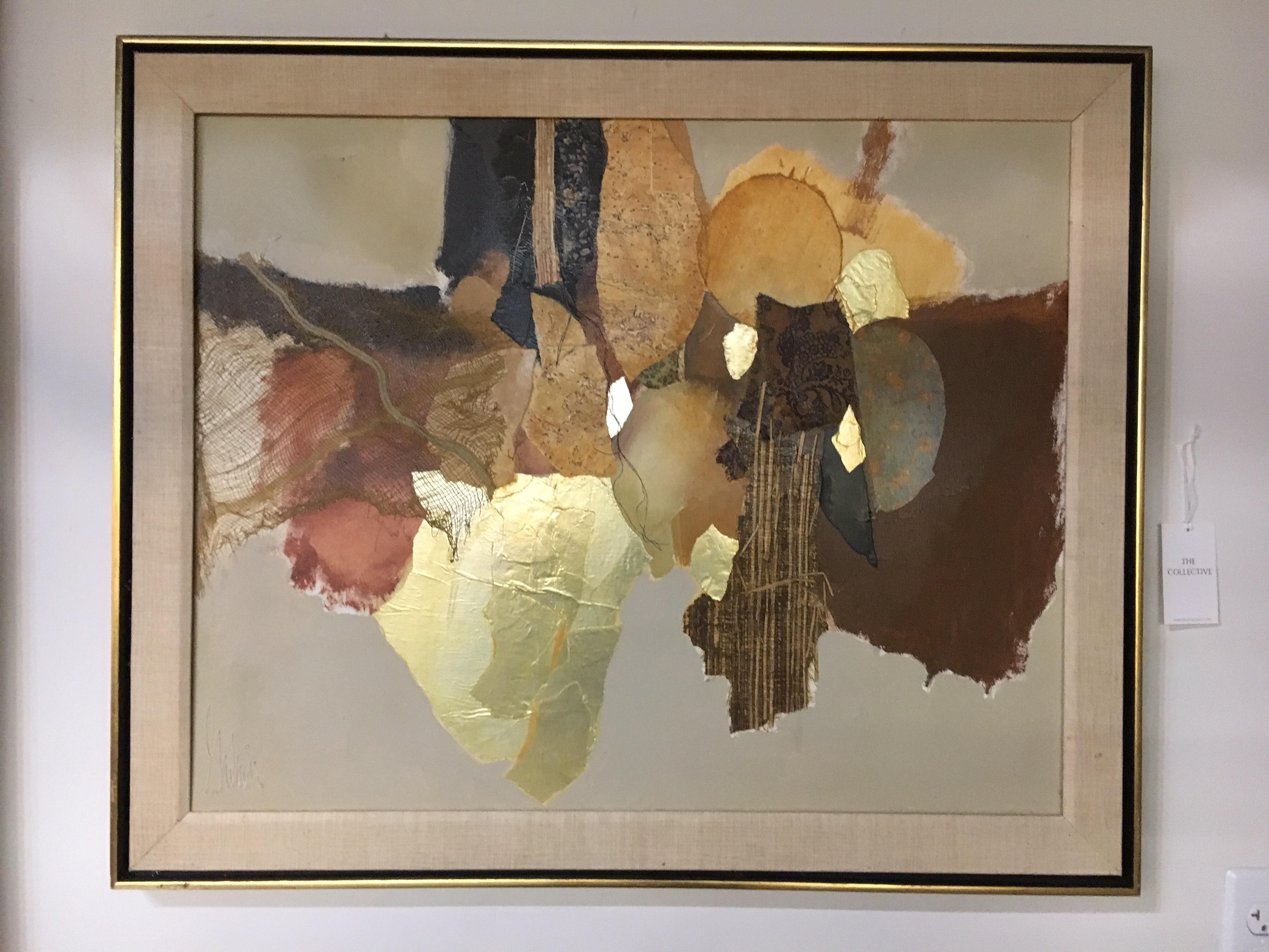 Original Artist Signed Midcentury Expressionist Abstract Painting Mixed-Media In Good Condition In West Hartford, CT
