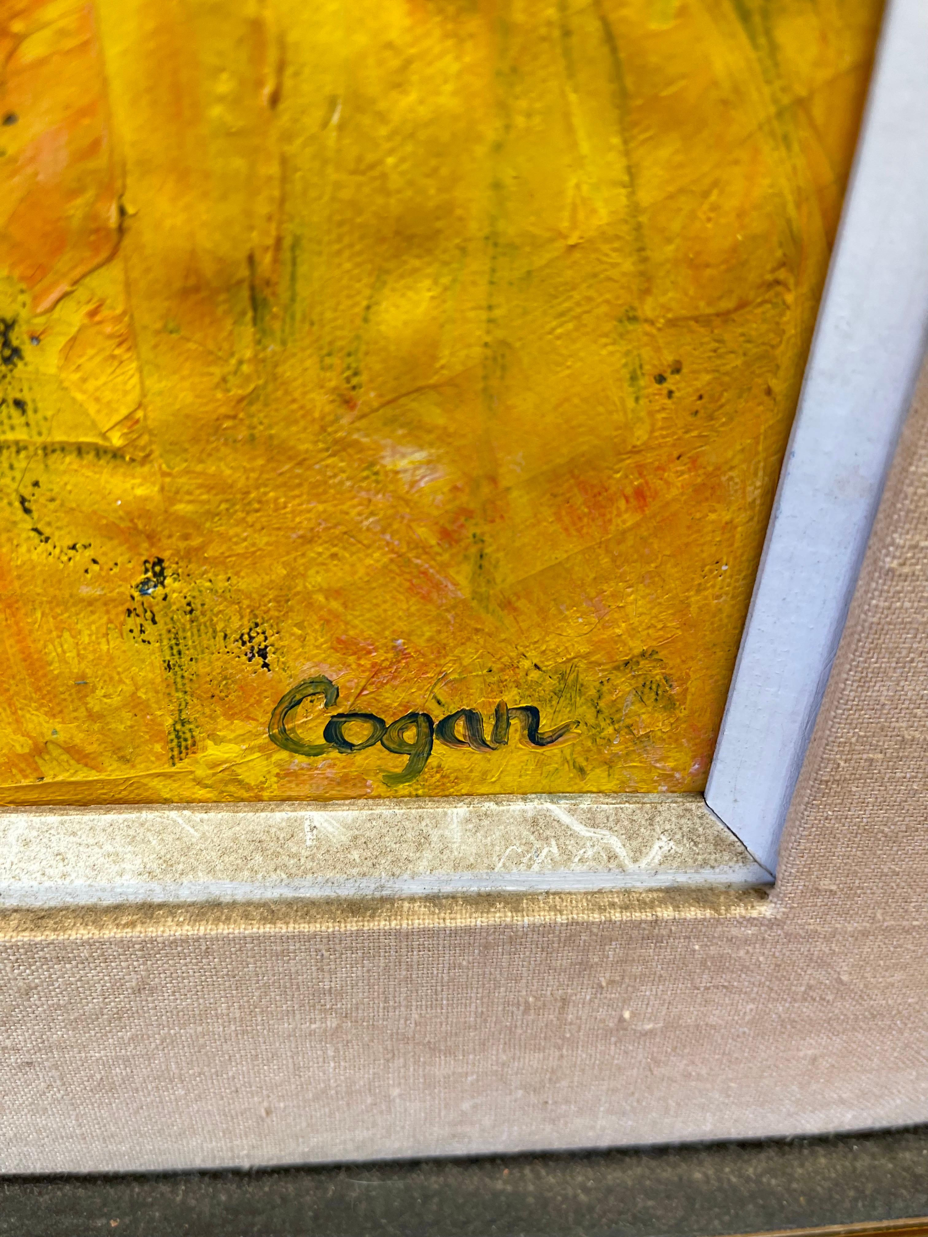 Late 20th Century Original Artist Signed Mid-Century Modern Abstract Painiting by Carol Cogan