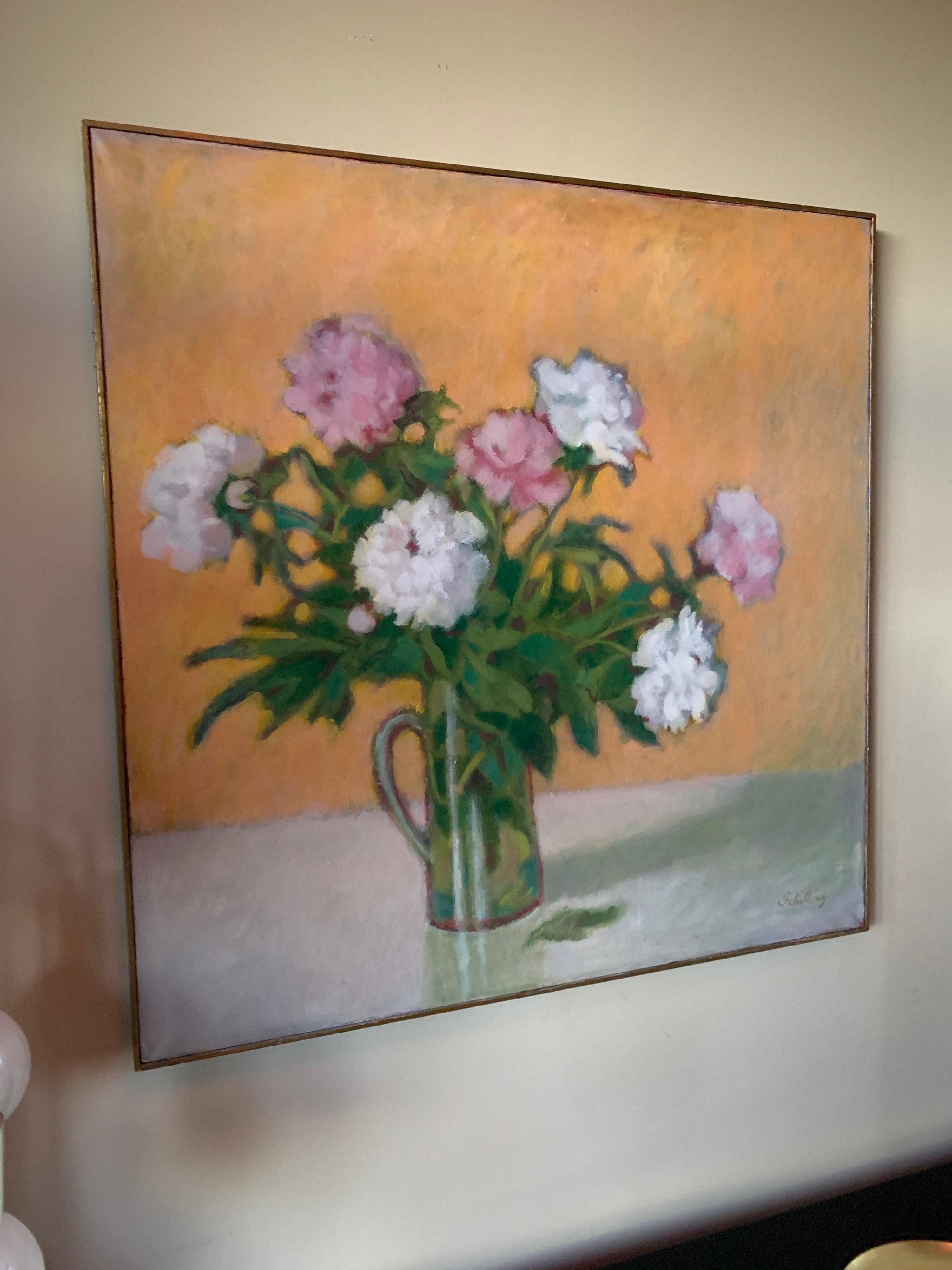Original Artist Signed Still Life Flowers Oil Painting Schilling 4