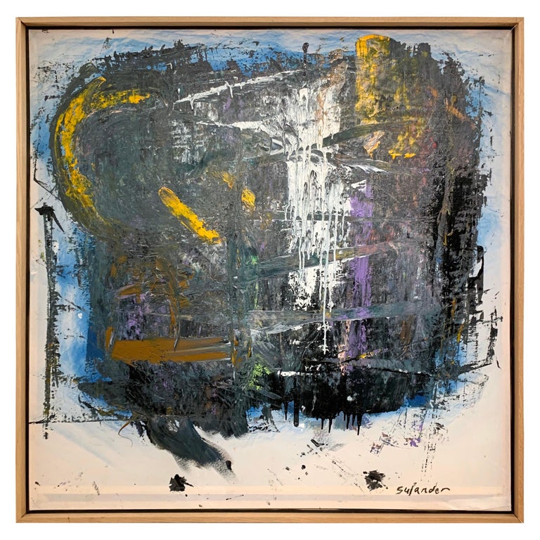 Original Artist Sulander Signed Abstract Contemporary Acrylic Painting