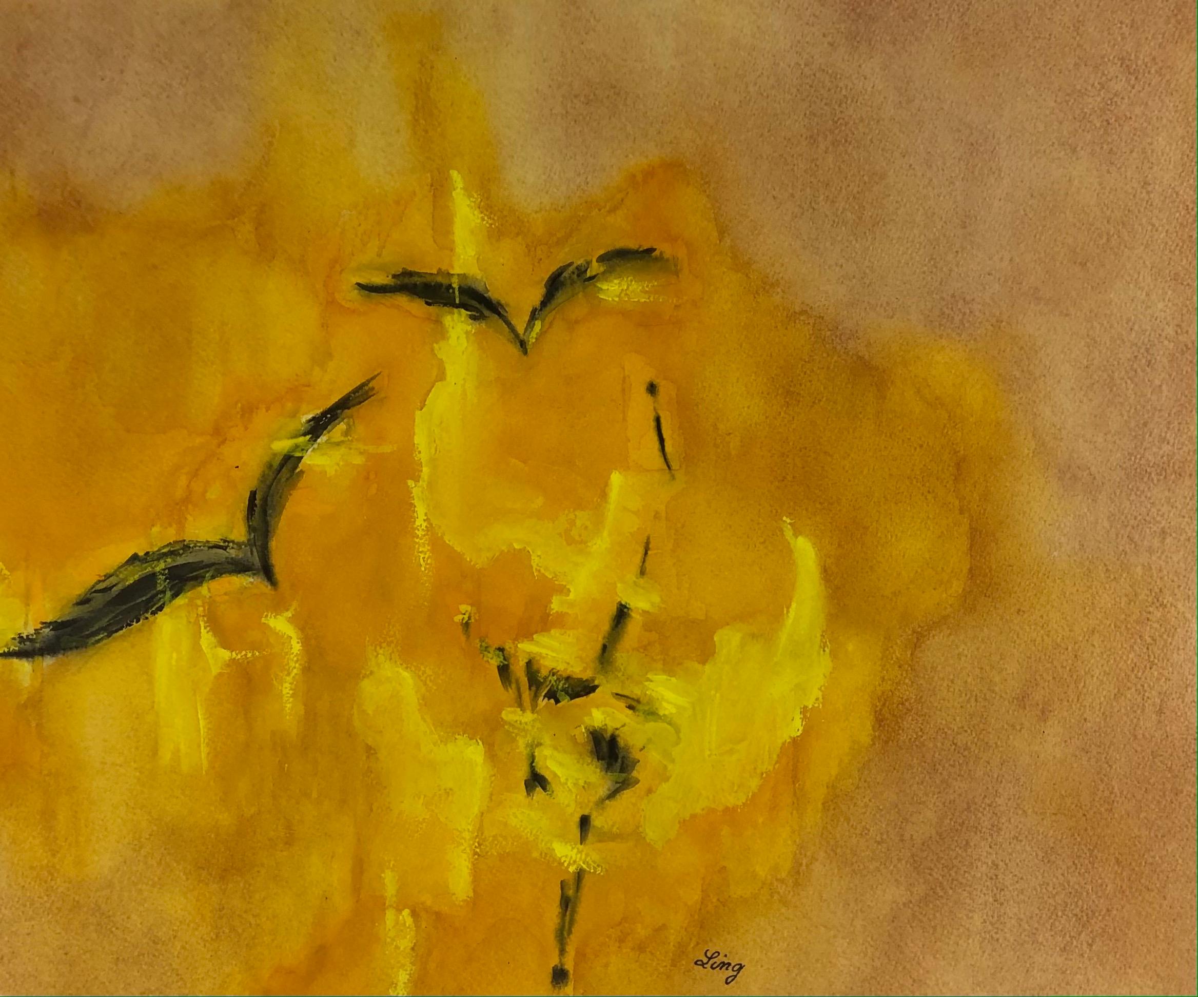 Originalkomposition oder Gemälde von Dolorès Ling.

Dolorès LING (1932-1999)
Ohne Titel, signiert unten rechts.

Die Farbkomposition wurde auf Xuan-Papier gemalt, das sehr alt ist und in China zum Schreiben und Malen verwendet wurde. Es ist berühmt