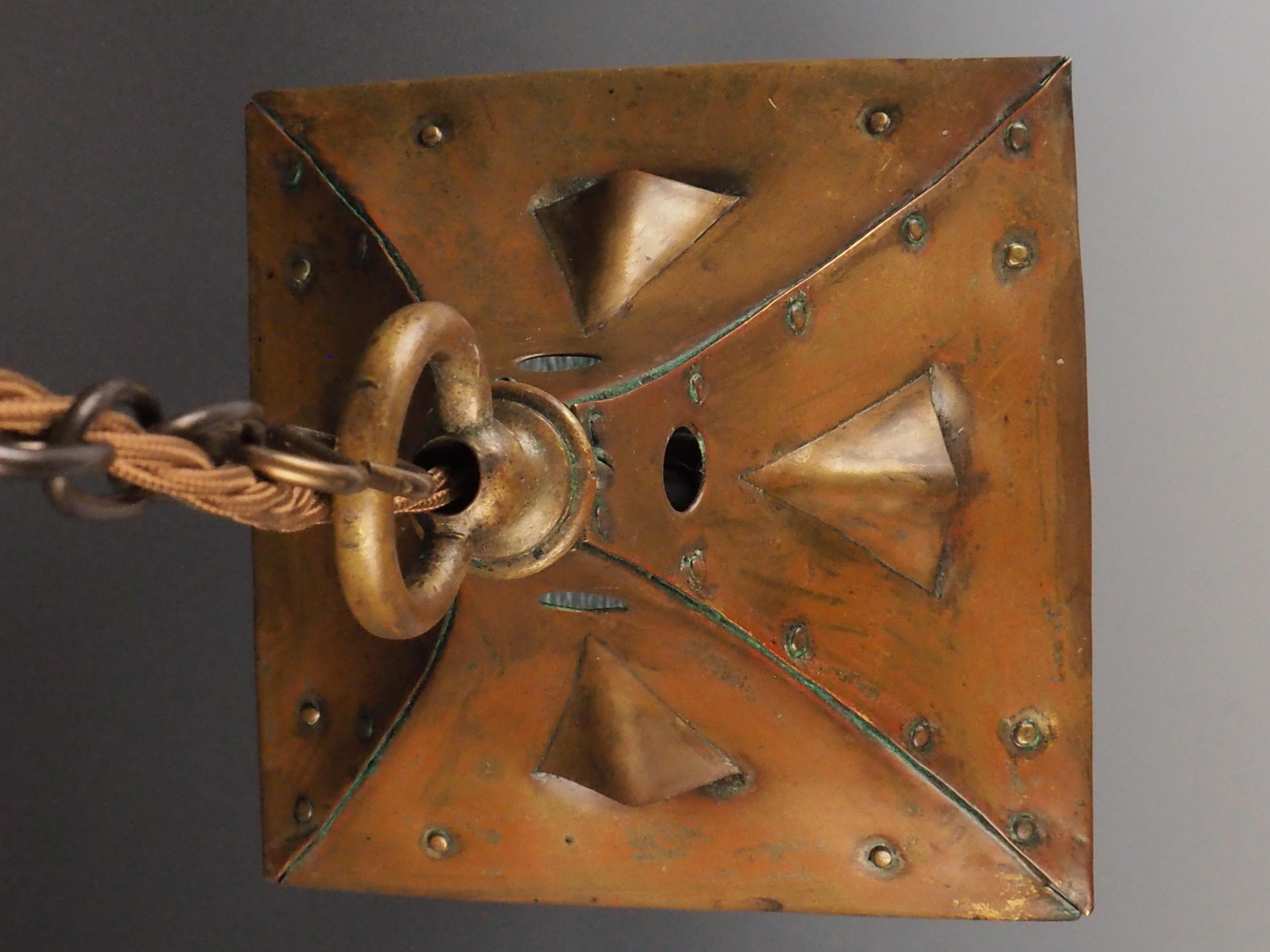 Original Arts and Crafts Brass Lantern  Circa 1900 For Sale 9