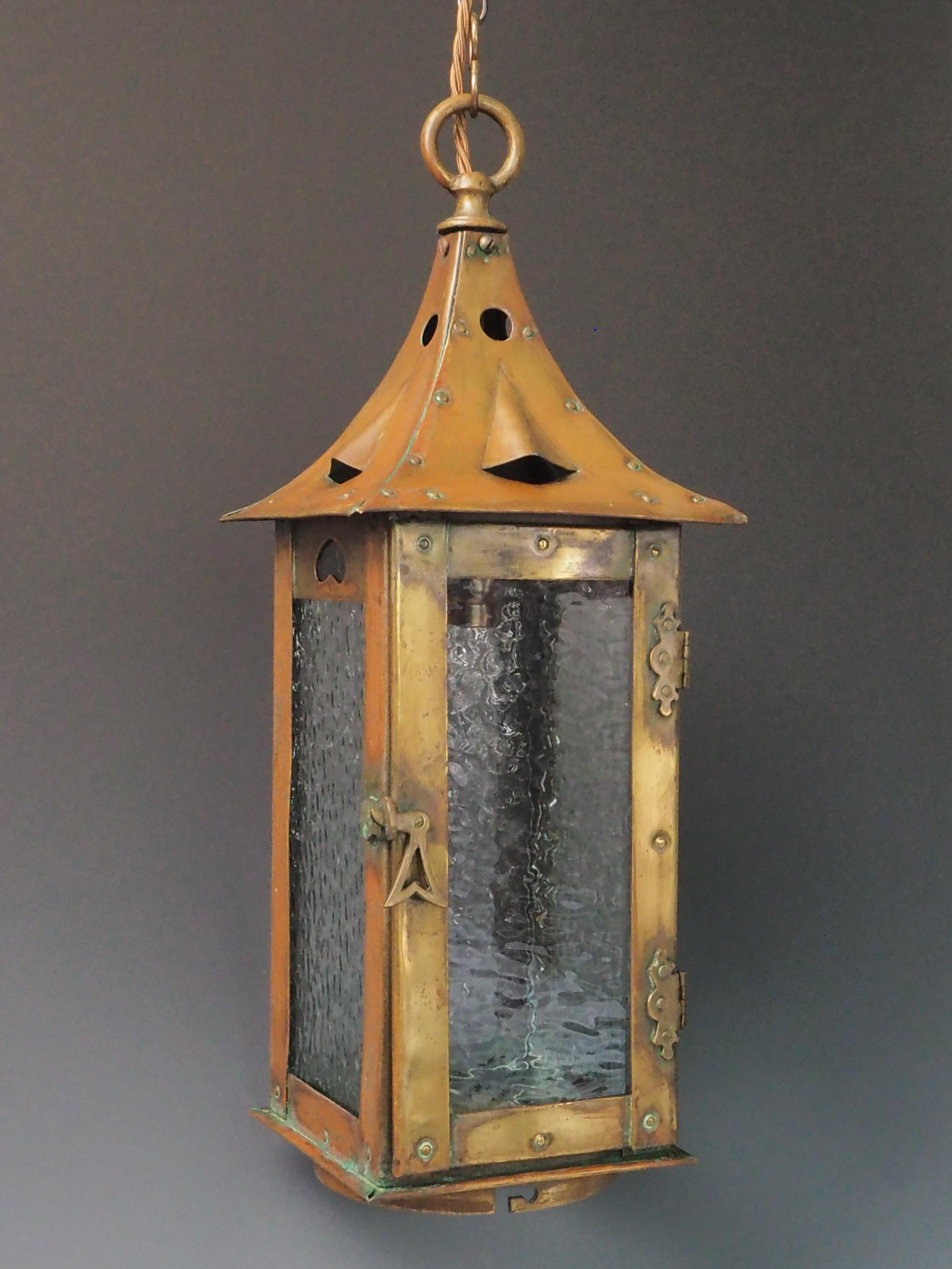 Original Antique Arts and Crafts Brass Lantern  Circa 1900

A rare and authentic Arts and Crafts period brass lantern, dating from circa 1900. Beautifully hand-crafted in solid brass, this lantern reflects the honest craftsmanship and design