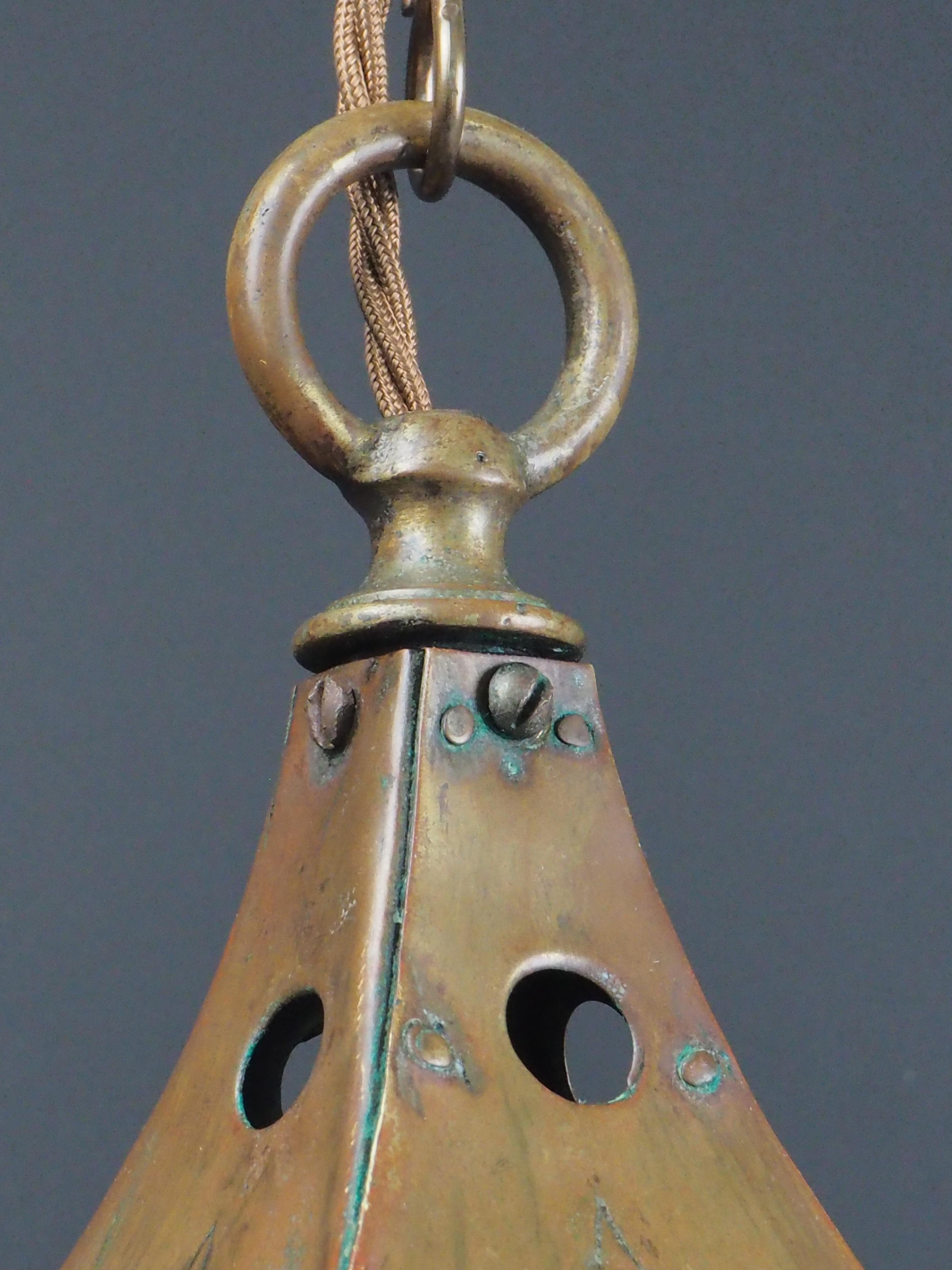 Original Arts and Crafts Brass Lantern  Circa 1900 For Sale 3