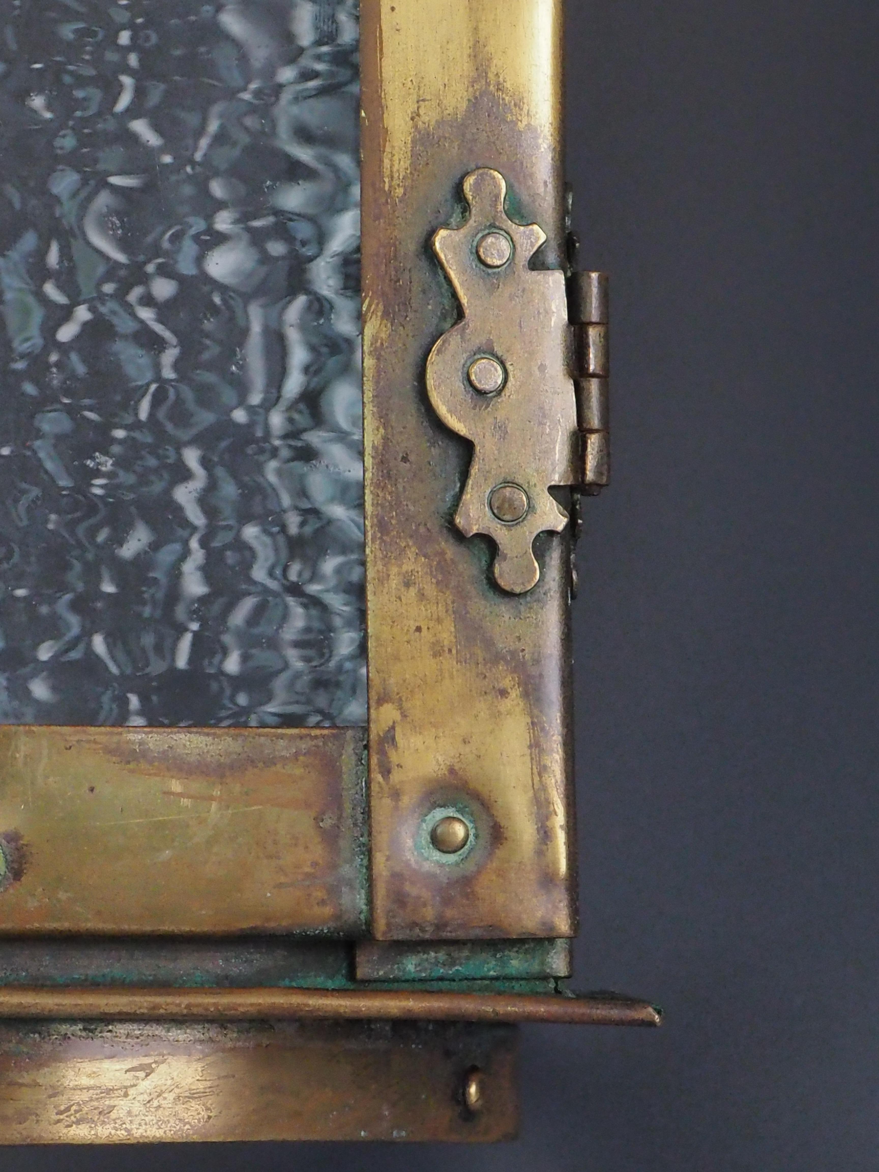 Original Arts and Crafts Brass Lantern  Circa 1900 For Sale 5