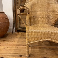 Original Arts & Crafts Wicker & Rattan Easy Chair By Dryad & Co