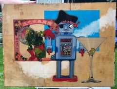 Opera d'arte originale di Michael Mew "Making New Friends", tecnica mista 2008