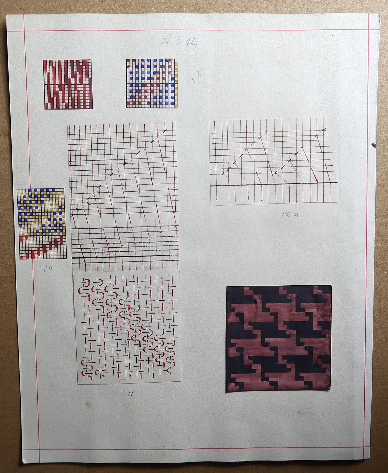 Paper Original Artwork from a Student of Textile Design, 1897 For Sale