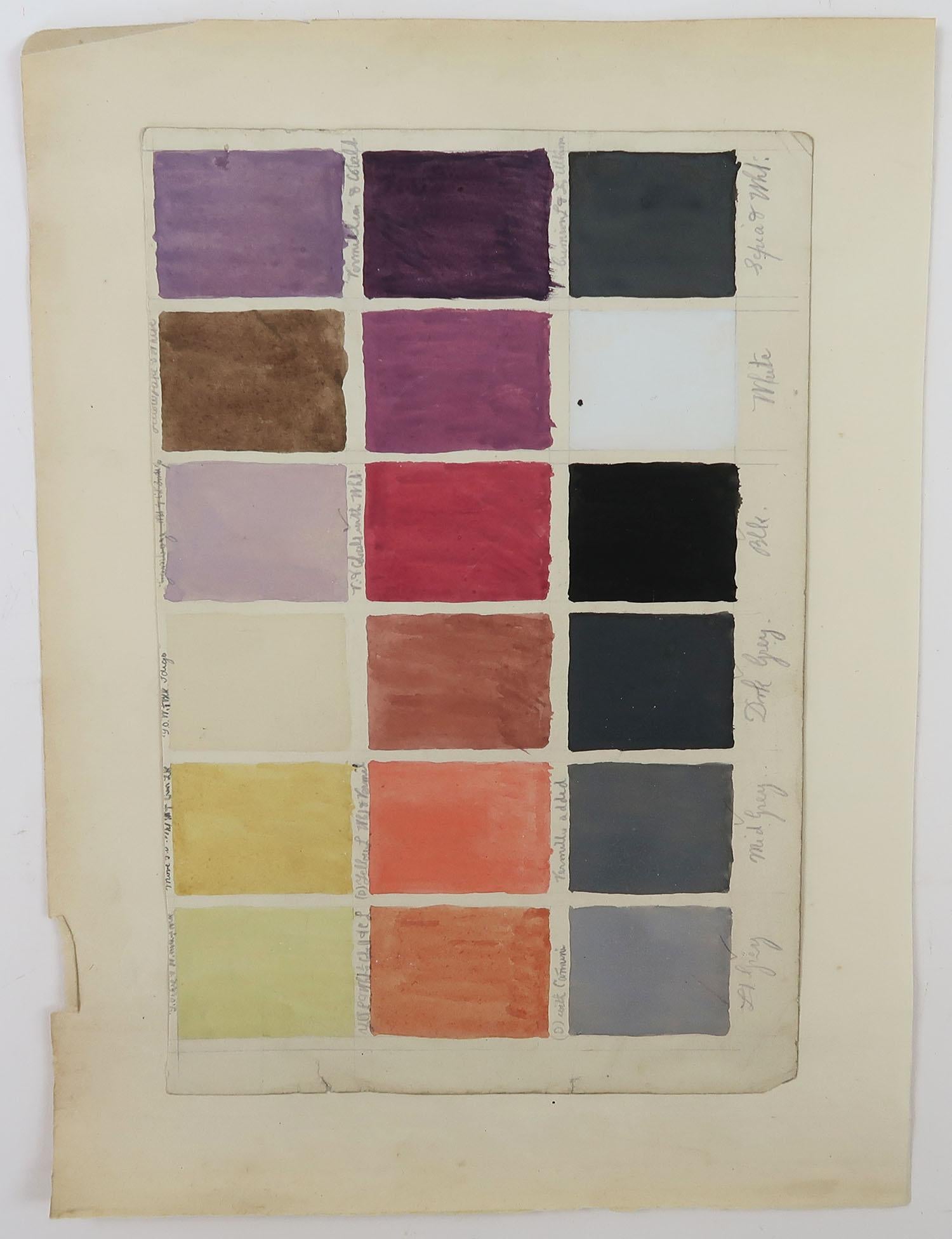 Paper Original Artwork from a Student of Textile Design, 1897