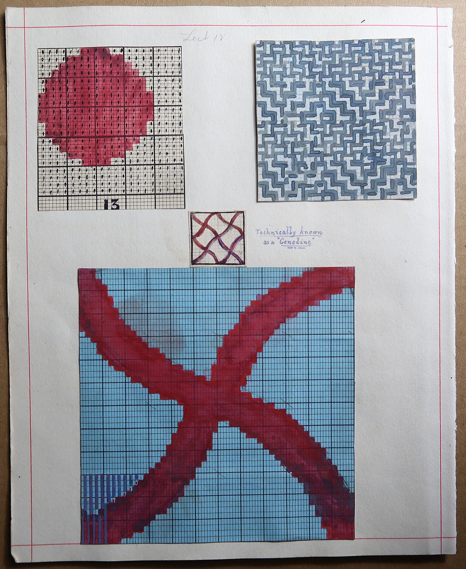 Original Artwork from a Student of Textile Design, 1897 For Sale 2