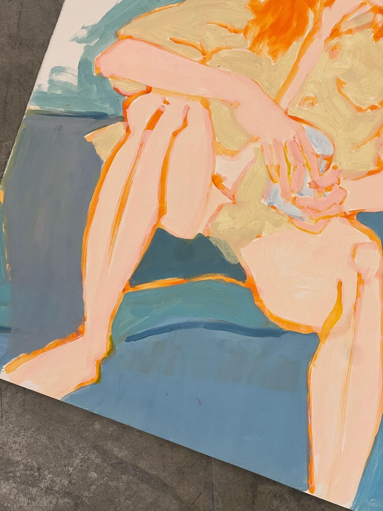 American Original Artwork of Orange Woman For Sale