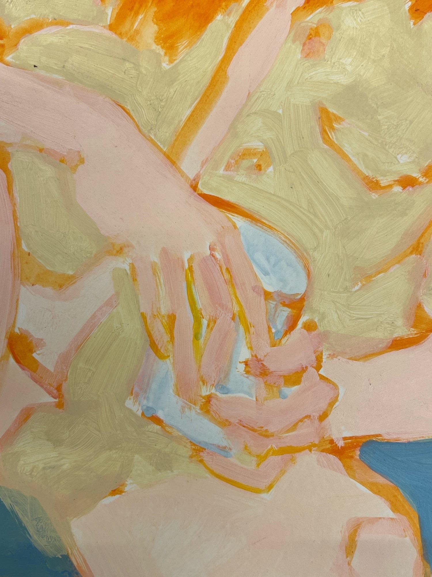 Original Artwork of Orange Woman In Good Condition For Sale In Raleigh, NC