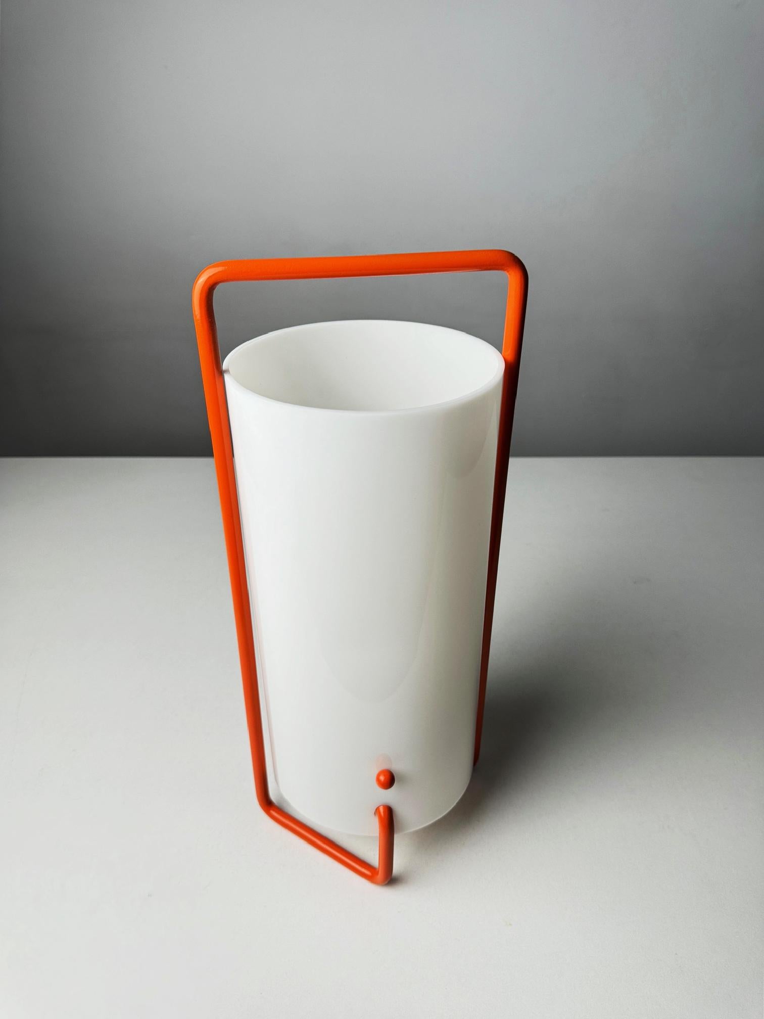 Mid-Century Modern Original Asa desk lamp by Miguel Mila for Tramo 1961 in orange metal and white