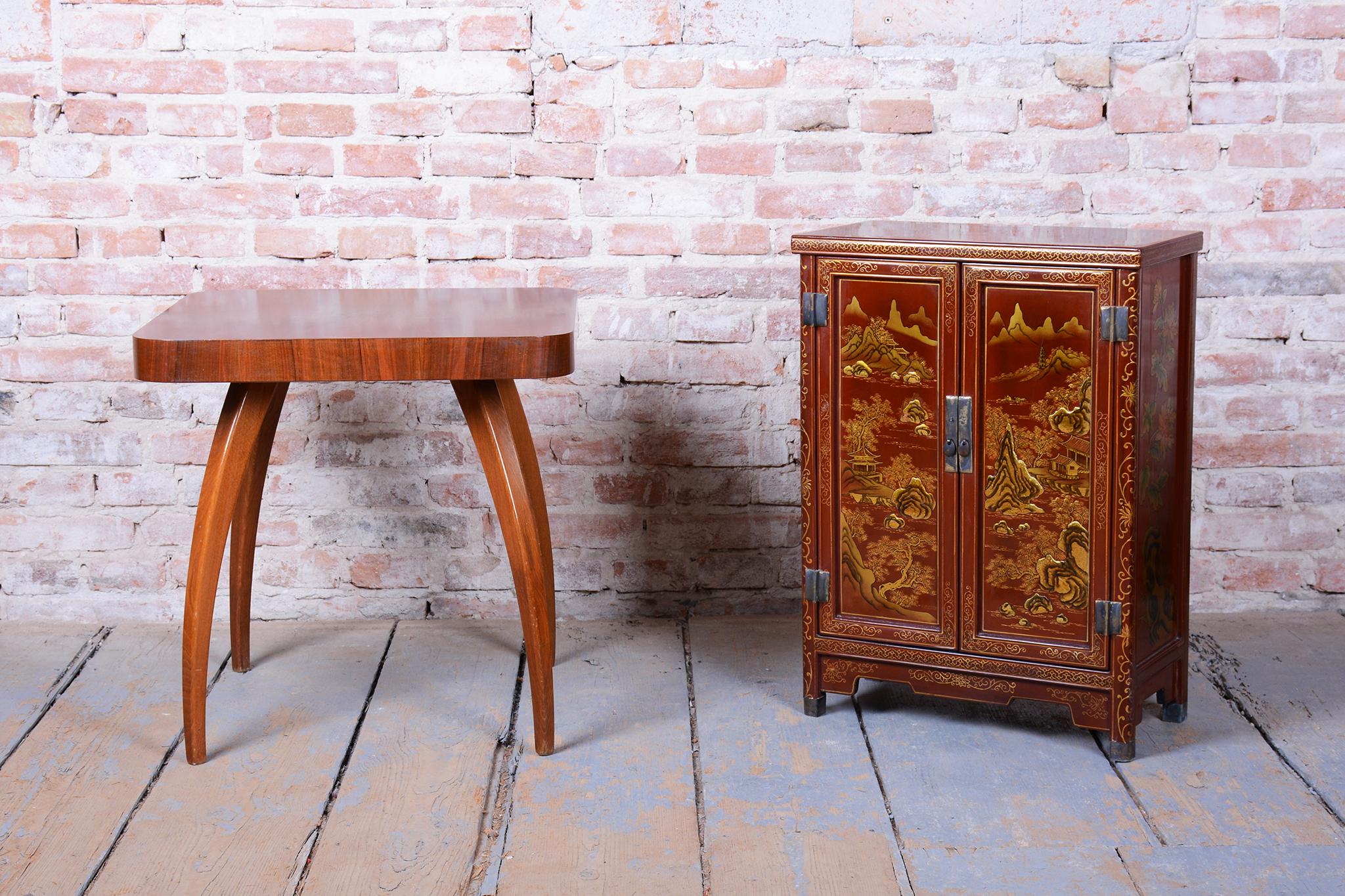 Original Asian-Style Small Cabinet, Wood, Lacquer, Paint, China, 1850s For Sale 9