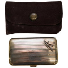 Antique Original Asprey London Solid 9 Carat Gold and Diamond Cigarette Case 43.5 Grams