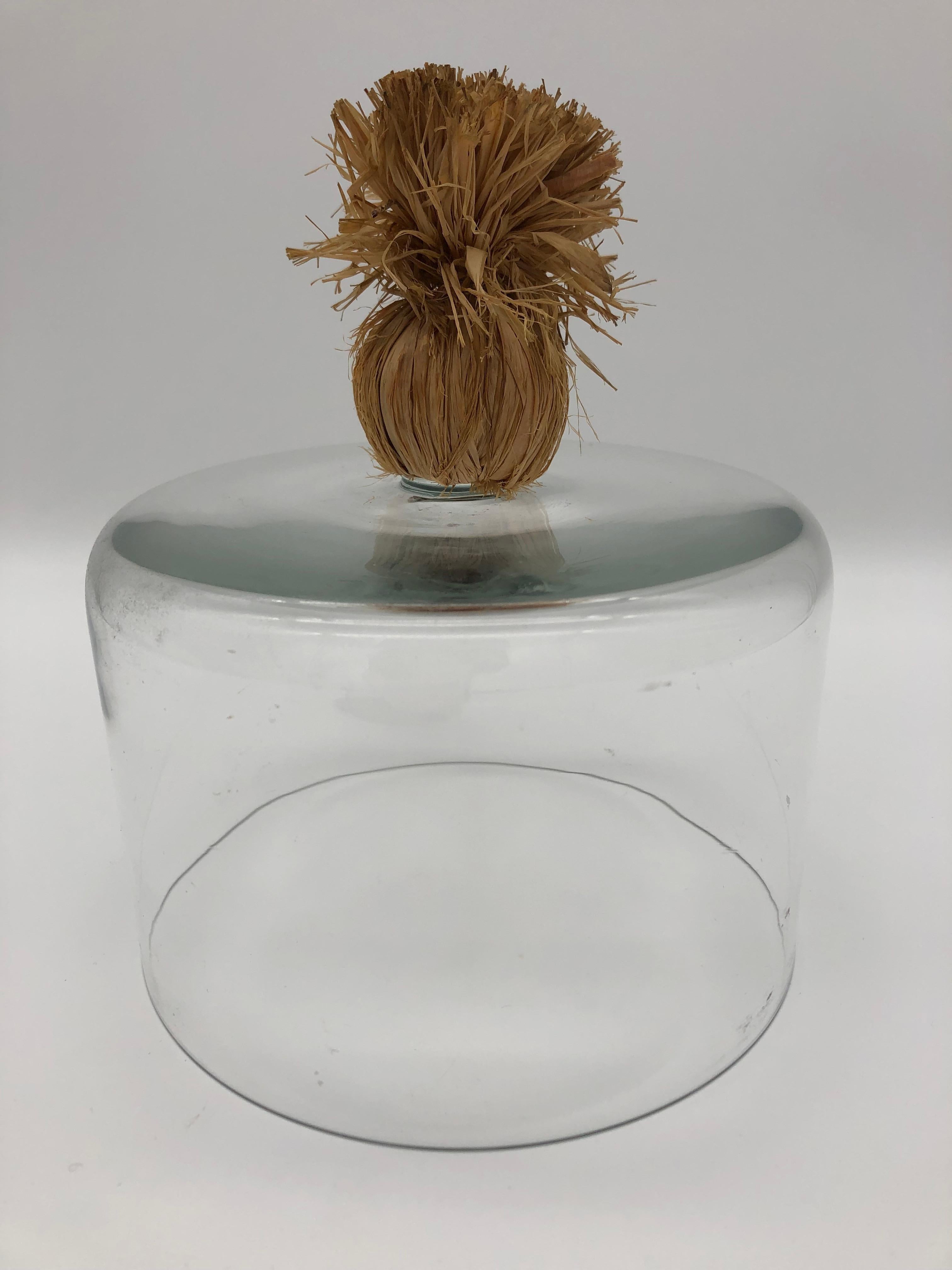 Original Aubock cheeseplate with glass dome from 1950
The hand-blown glass dome with a handle made out of bast and wood plate. 


It is in the original Aubock catalogue with product number 411A. (pictures).
