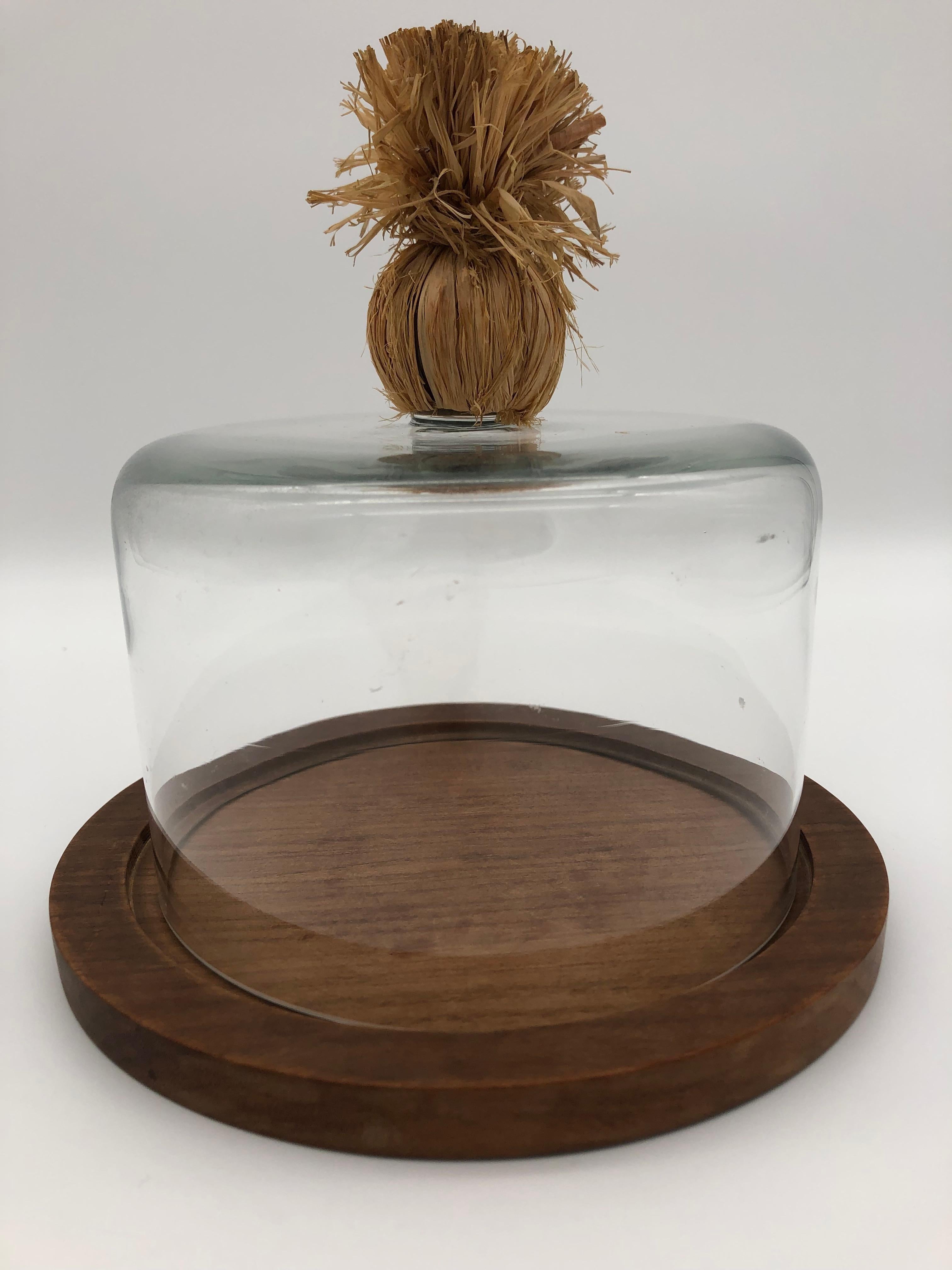 Mid-Century Modern Original Aubock Cheeseplate with Glassdome from 1950