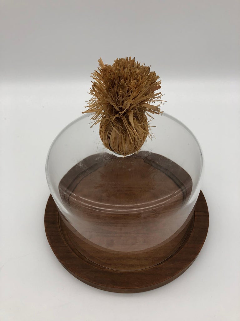 Hand-Carved Original Aubock Cheeseplate with Glassdome from 1950