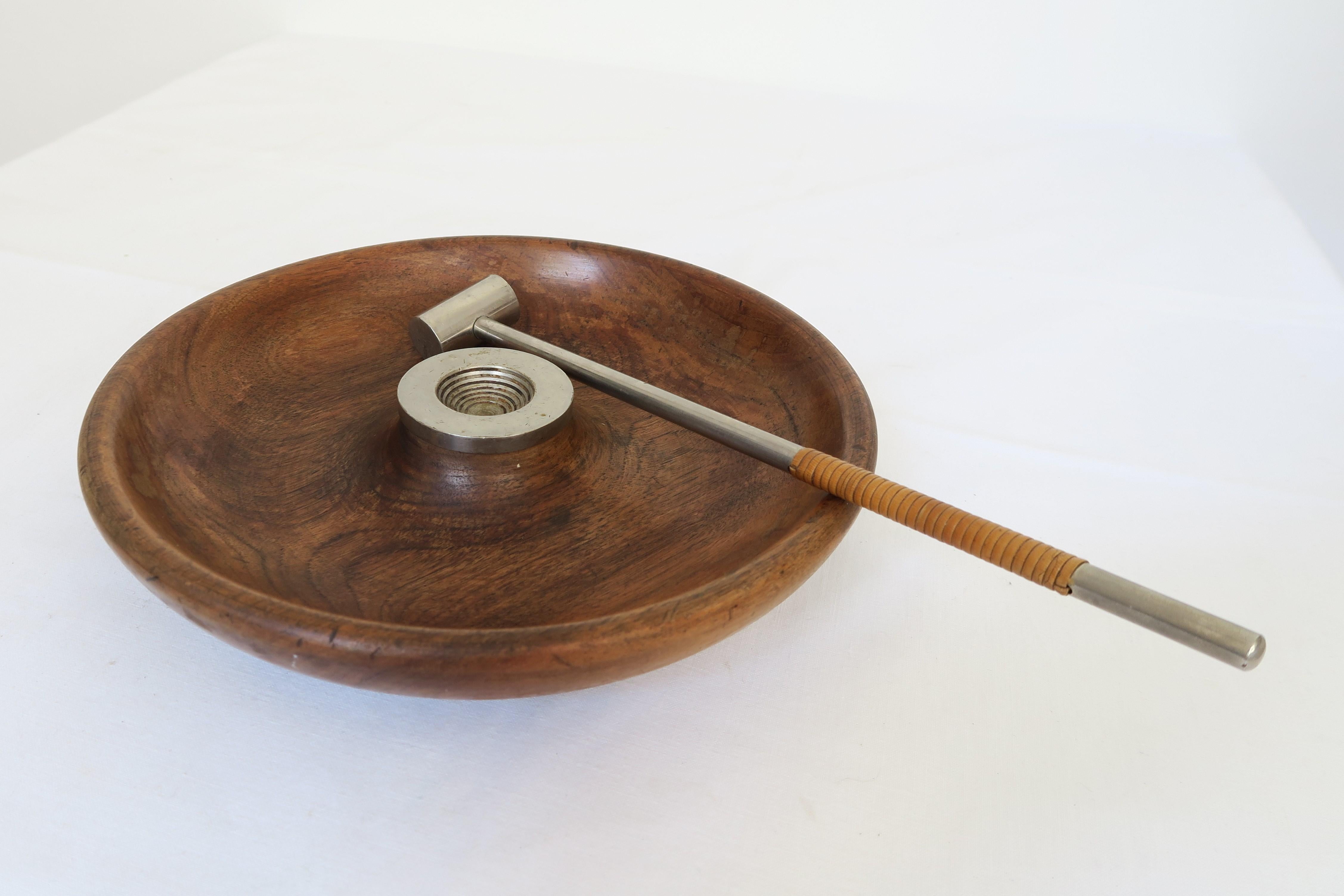 20ième siècle Casse-noisette original Auböck en Wood Wood et Brass avec Hammer en vente