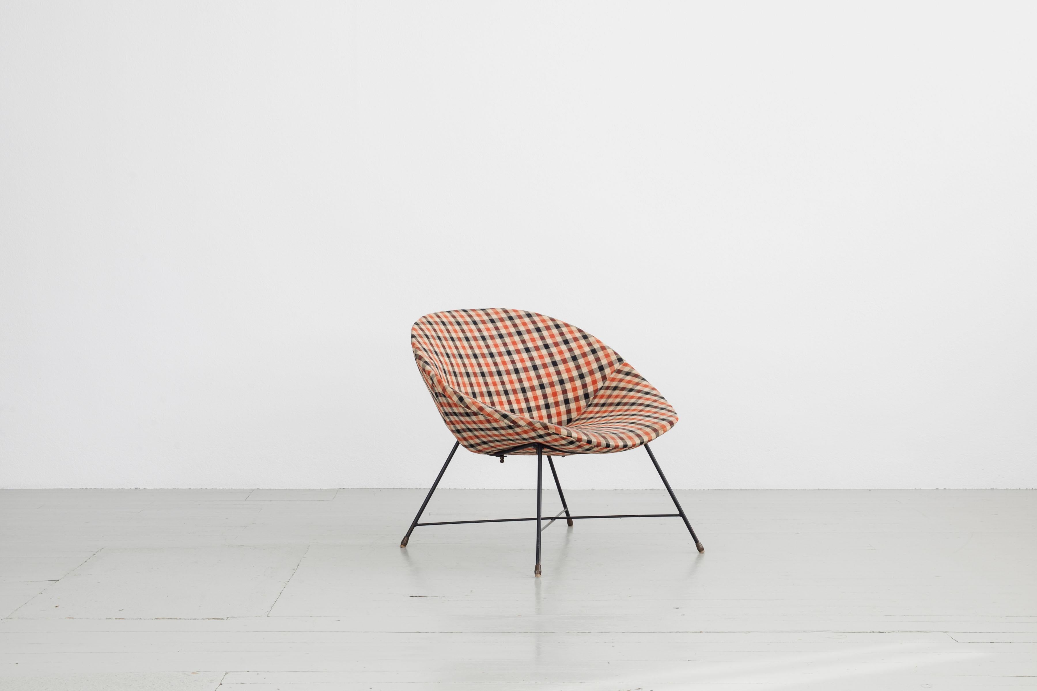 Mid-Century Modern Original Augusto Bozzi Armchair, Manufactured by Saporiti, 1950s For Sale