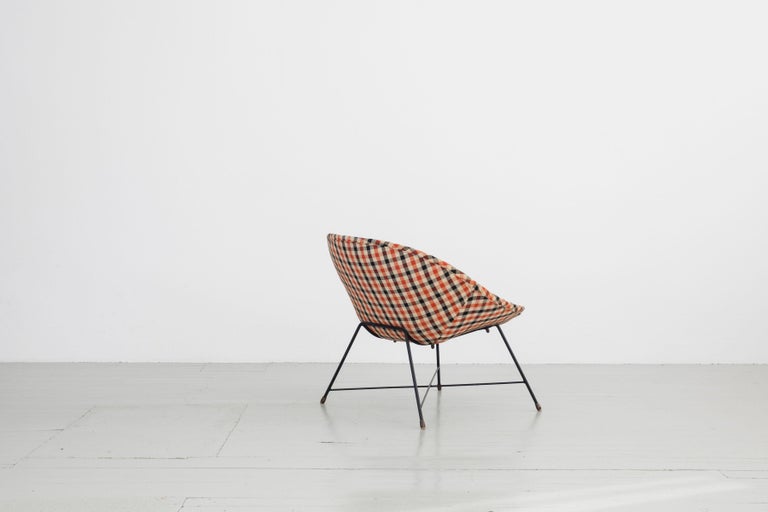 Blackened Original Augusto Bozzi Armchair, Manufactured by Saporiti, 1950s For Sale