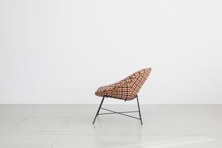 Fabric Original Augusto Bozzi Armchair, Manufactured by Saporiti, 1950s For Sale