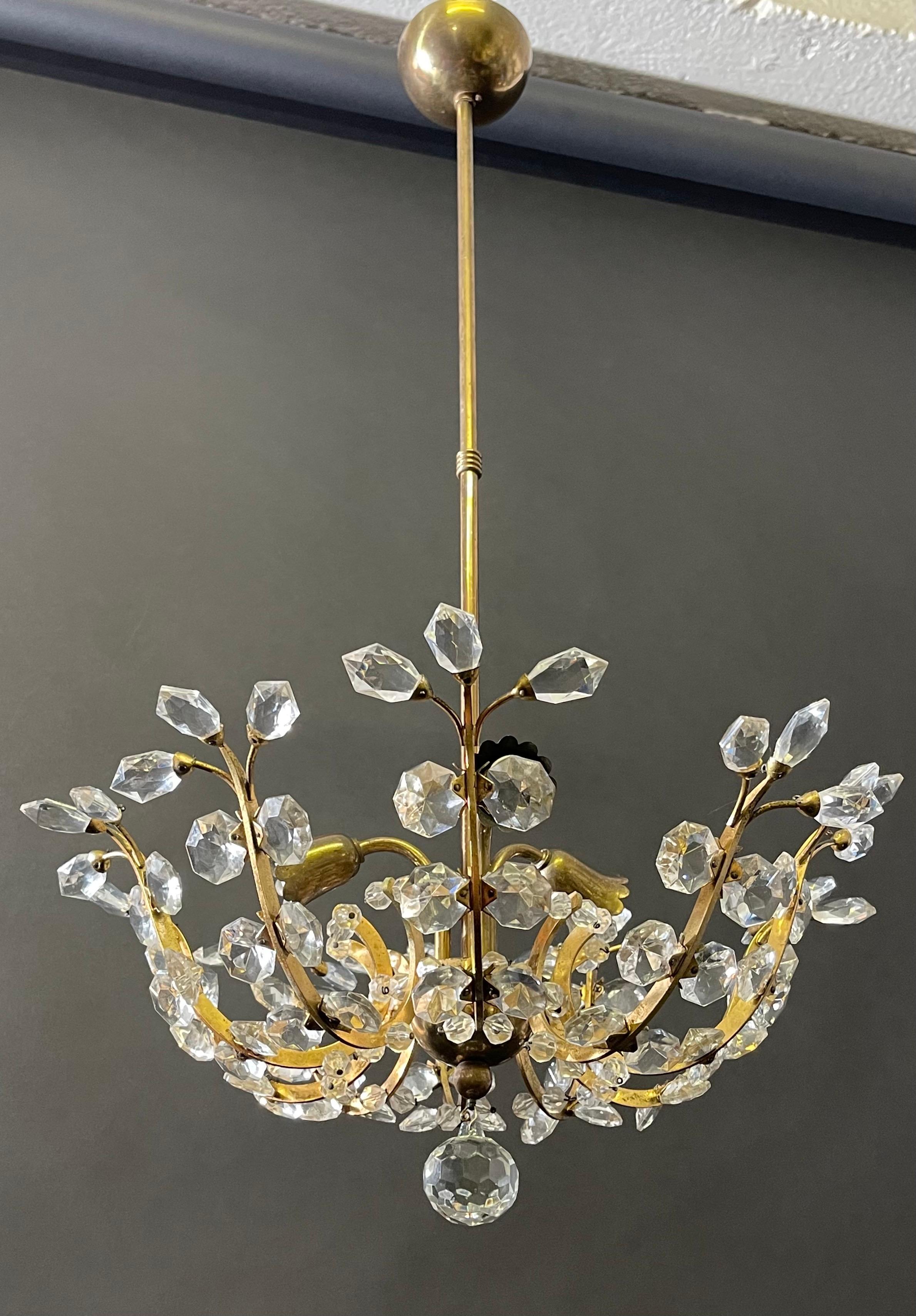 Original Austrian Chandelier by Oswald Haerdtl for Lobmeyr, ca.1960s For Sale 2