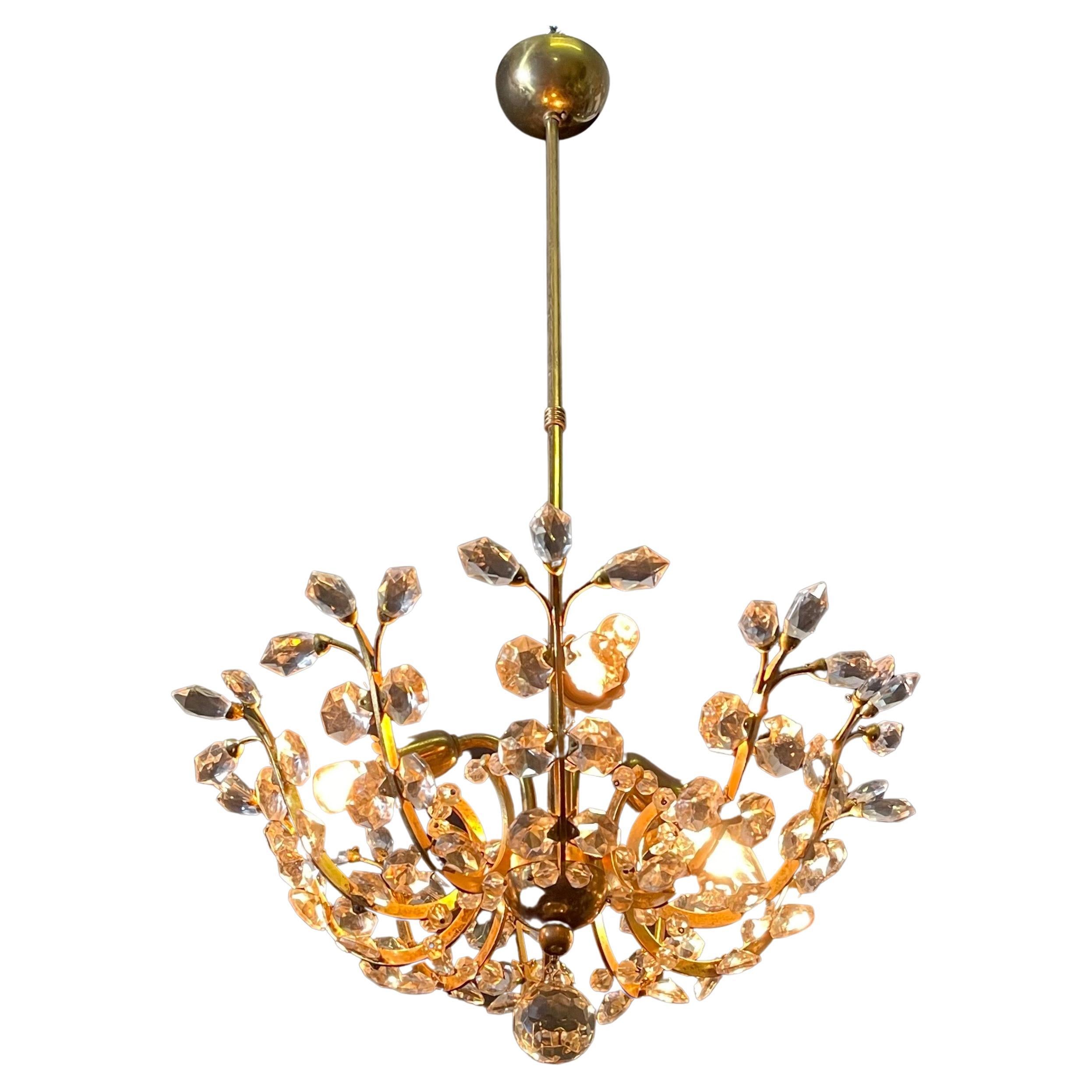 Original Austrian Chandelier by Oswald Haerdtl for Lobmeyr, ca.1960s For Sale