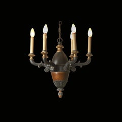 Original Austrian Hungarian Baroque Classicism Style, Wood Chandelier 1912