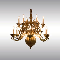 Original Austro-Hungary Flemish Baroque Chandelier 19th Century-1895-Restored