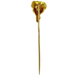 Original Authentic Art-Nouveau 18K Stickpin in the Style of a Woman's Face