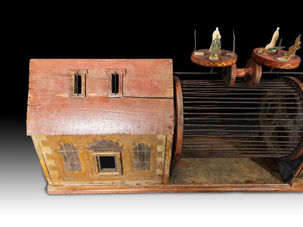 Baroque Original Automaton in Old Hamster Cage, Possibly France 19th Century