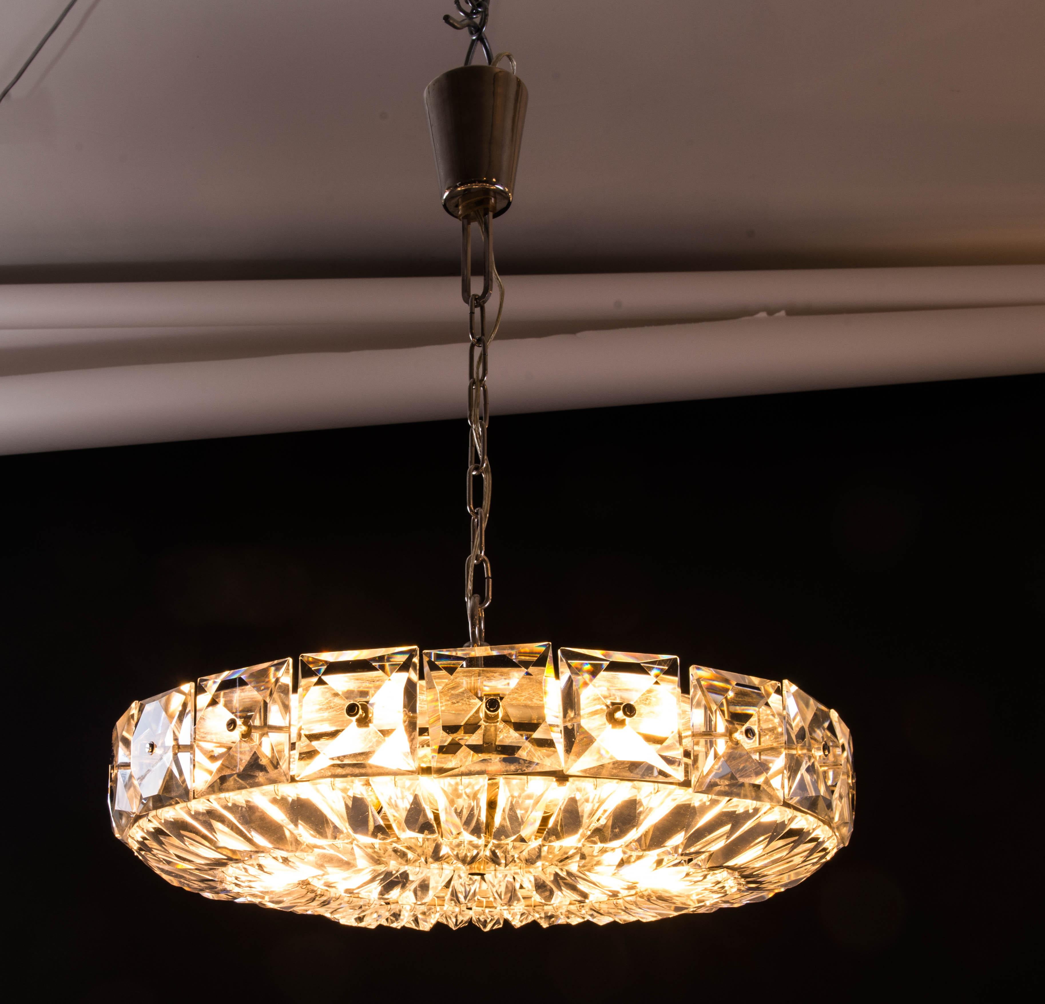 Hand-Crafted Original Bakalowits Chandelier Mid-Century Modern 60ies For Sale