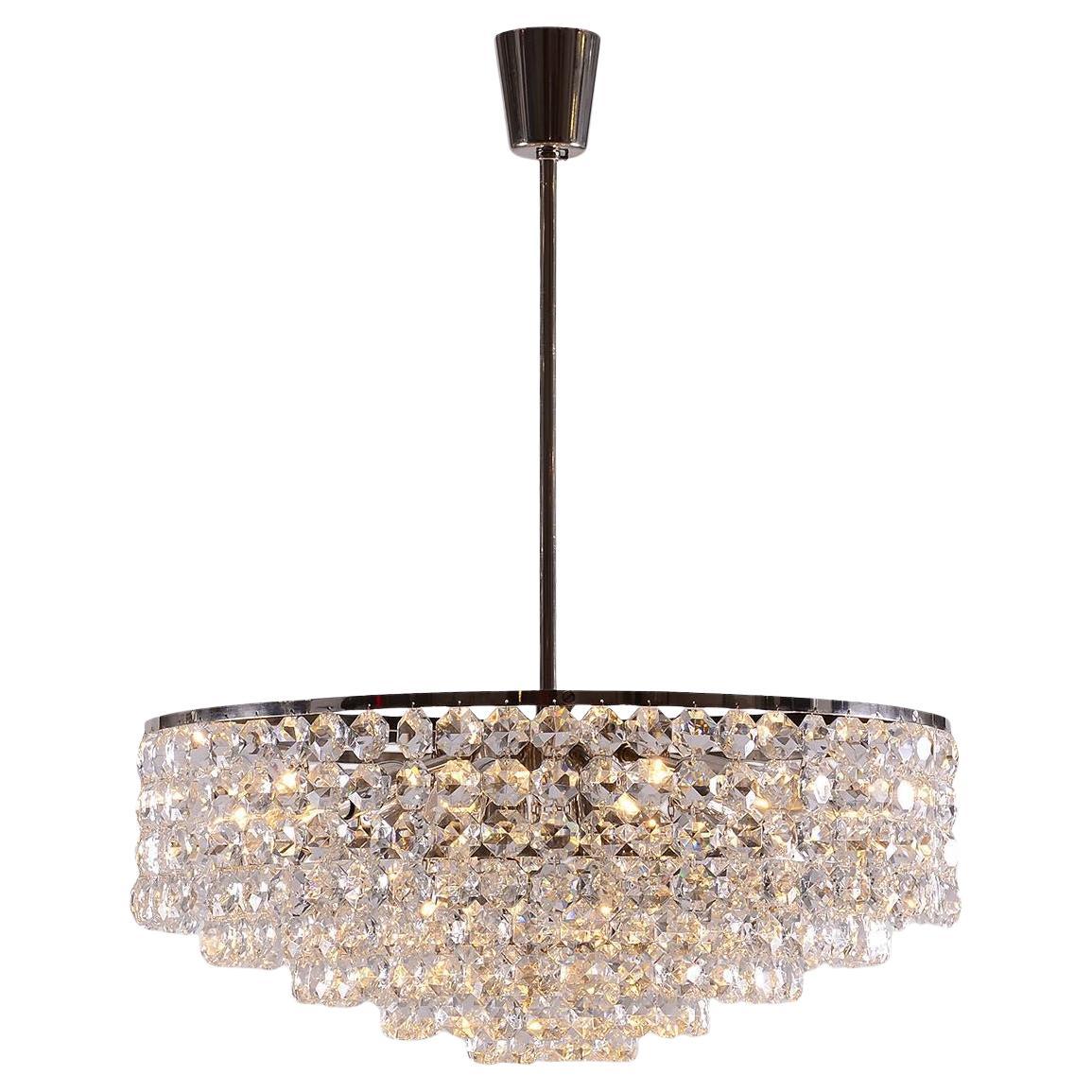 Original Bakalowits Mid-Century Modern Crystal Chandelier, 1960