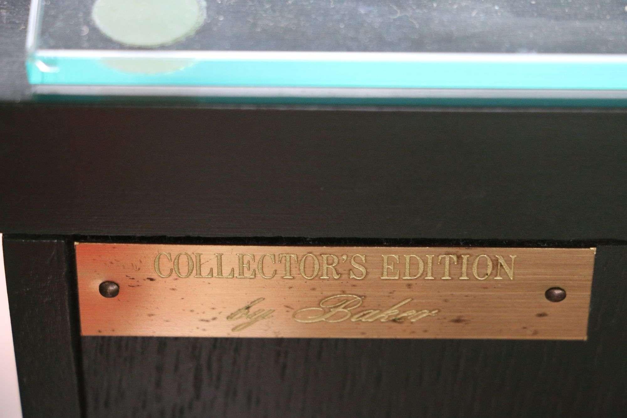 Hand-Painted Original Baker Collector's Edition Hand Painted Green and Gold Lacquered Dresser For Sale