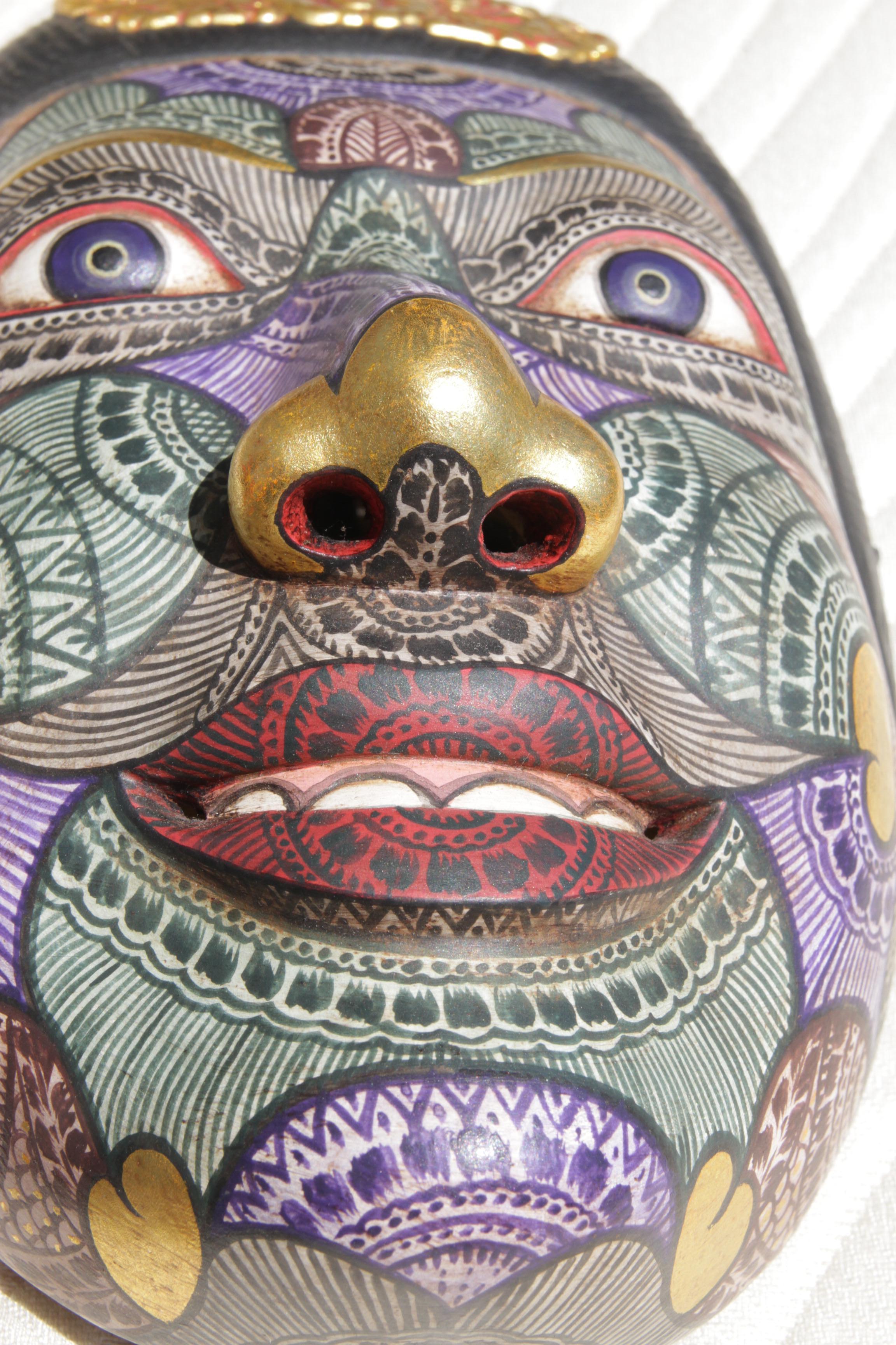 Masques Bali originaux peints à la main, sculptés et fabriqués par Taban Excellent état - En vente à Pasadena, TX