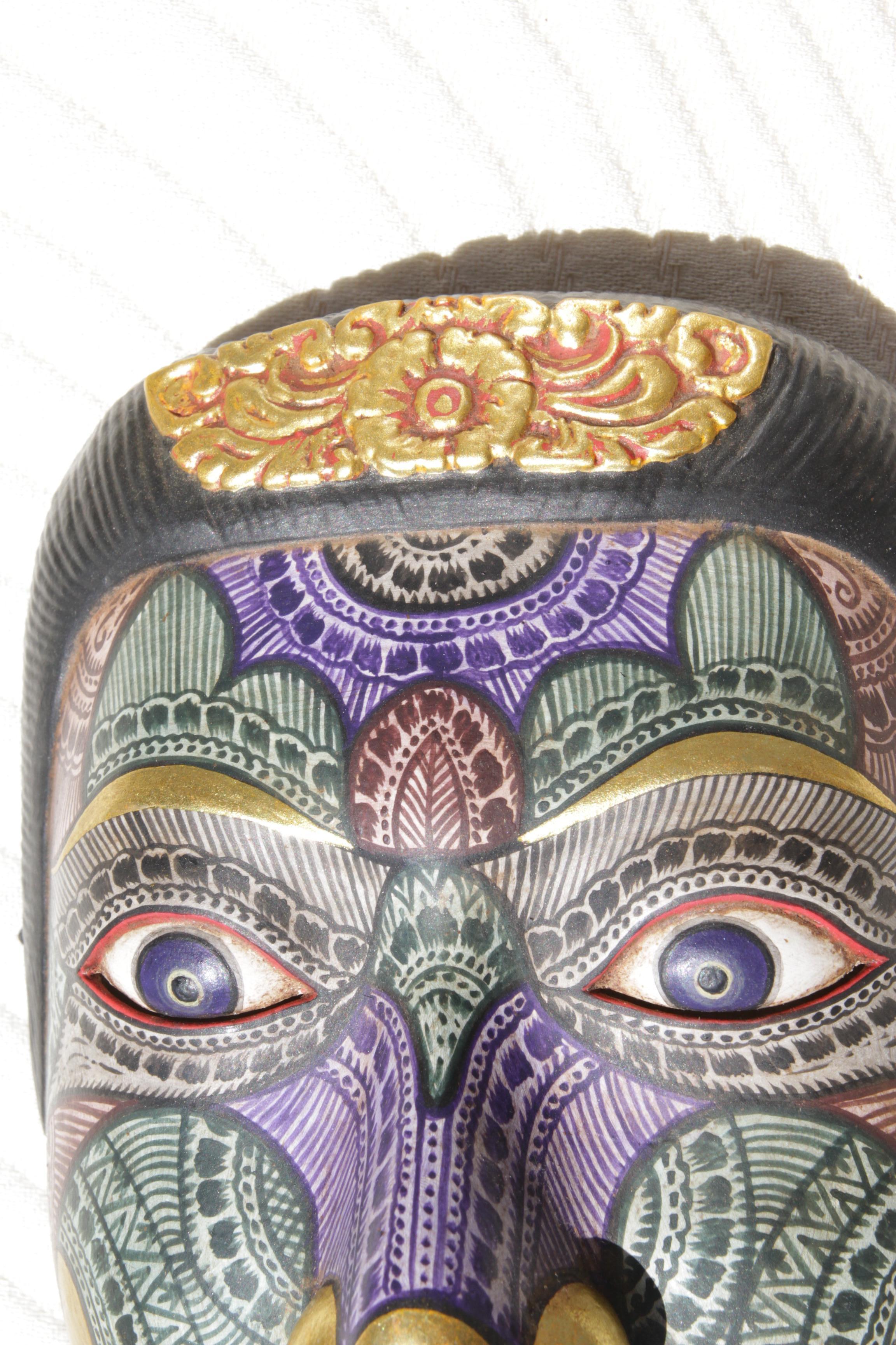 Bois Masques Bali originaux peints à la main, sculptés et fabriqués par Taban en vente