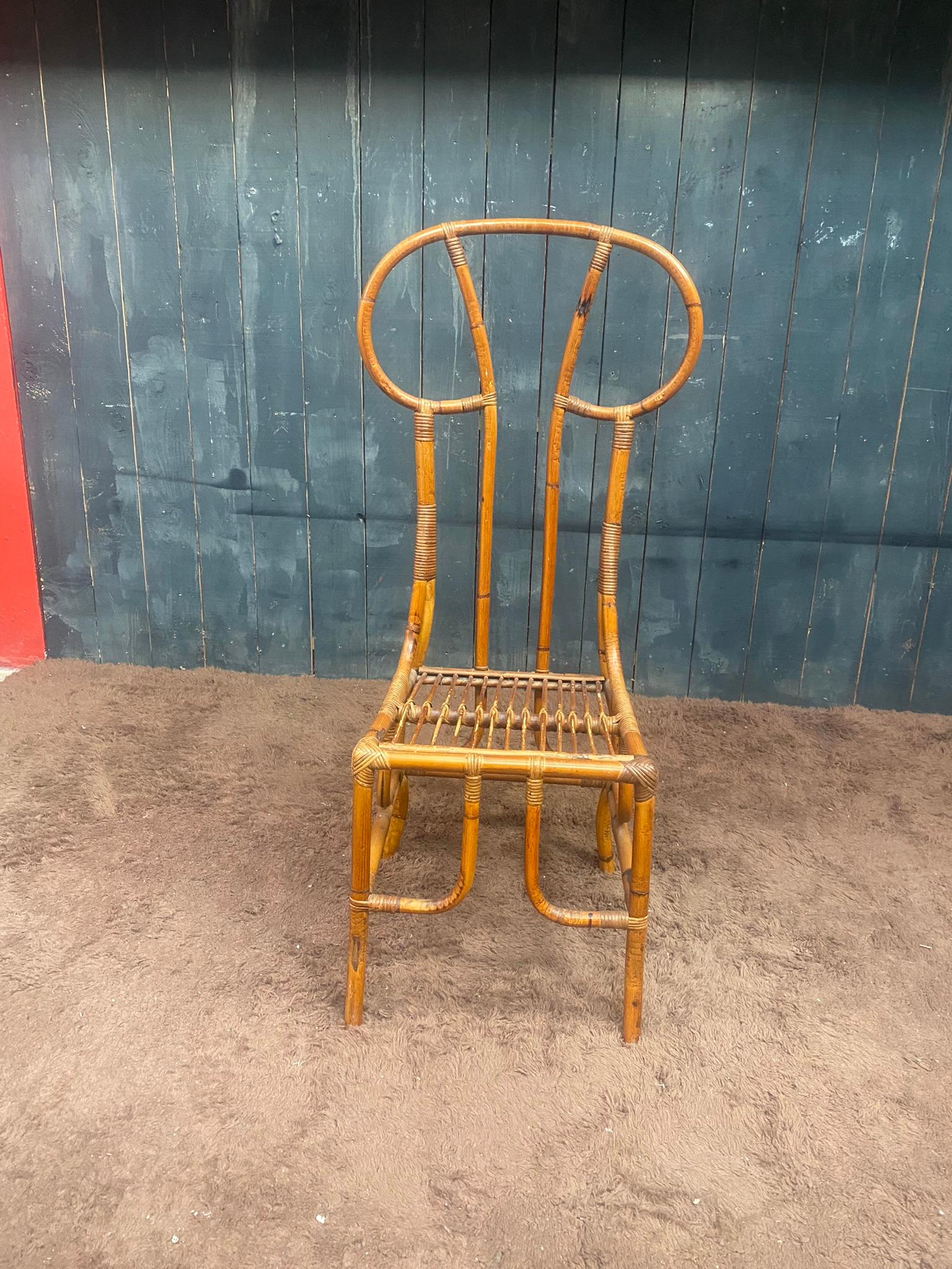 Mid-Century Modern Original Bamboo Chair, circa 1970 For Sale