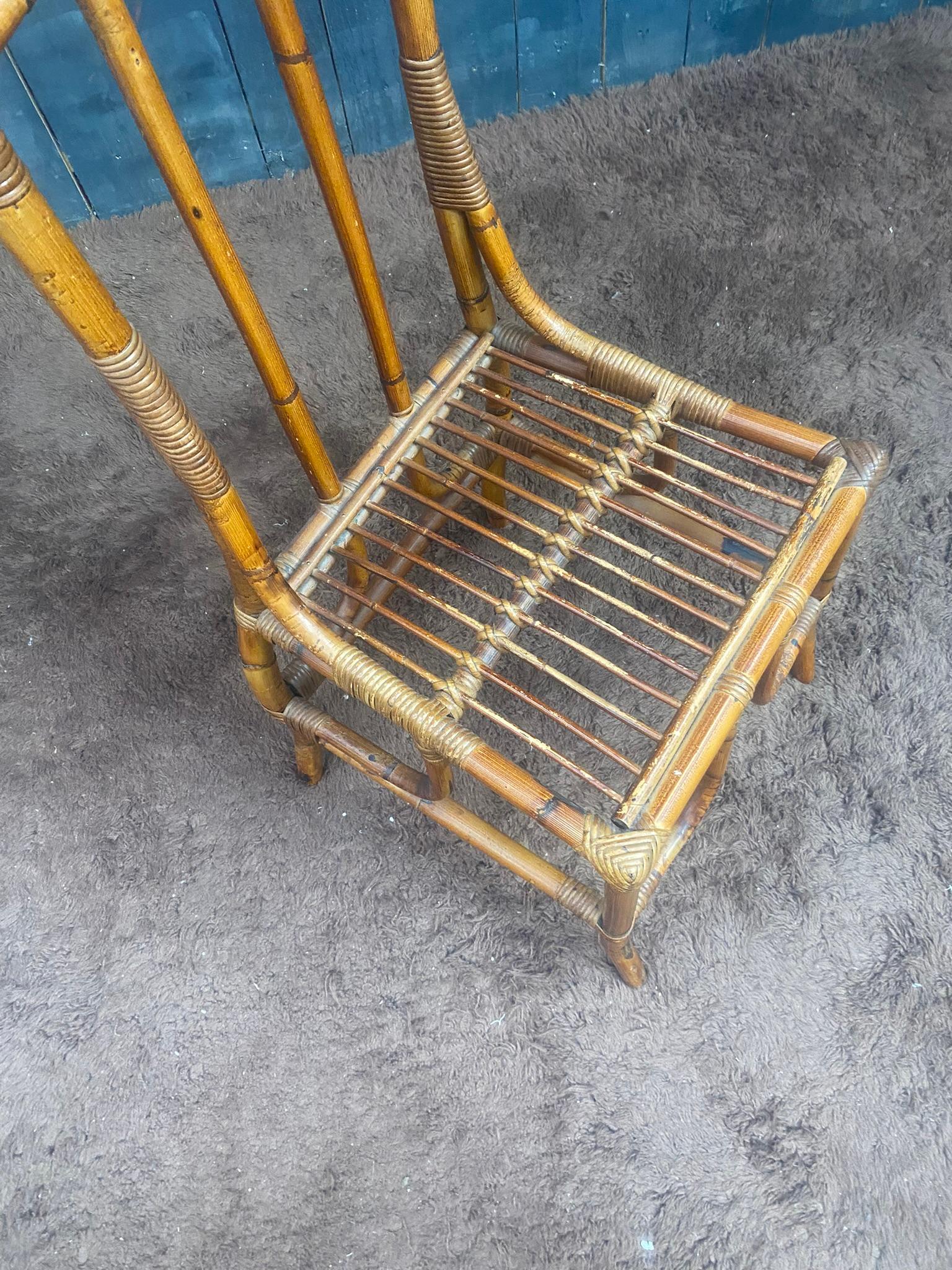 Late 20th Century Original Bamboo Chair, circa 1970 For Sale