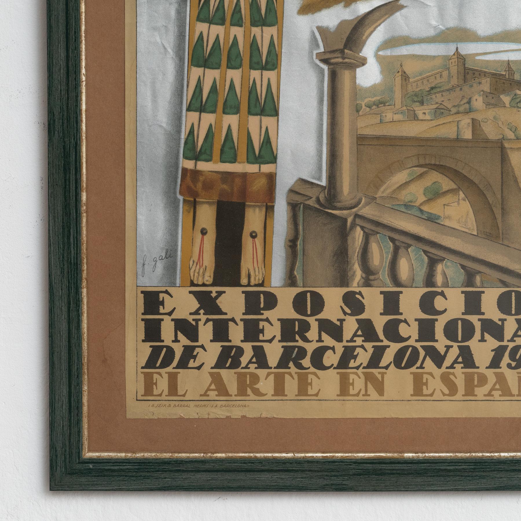 Cartel original de la Exposición Internacional de Barcelona Papel en venta