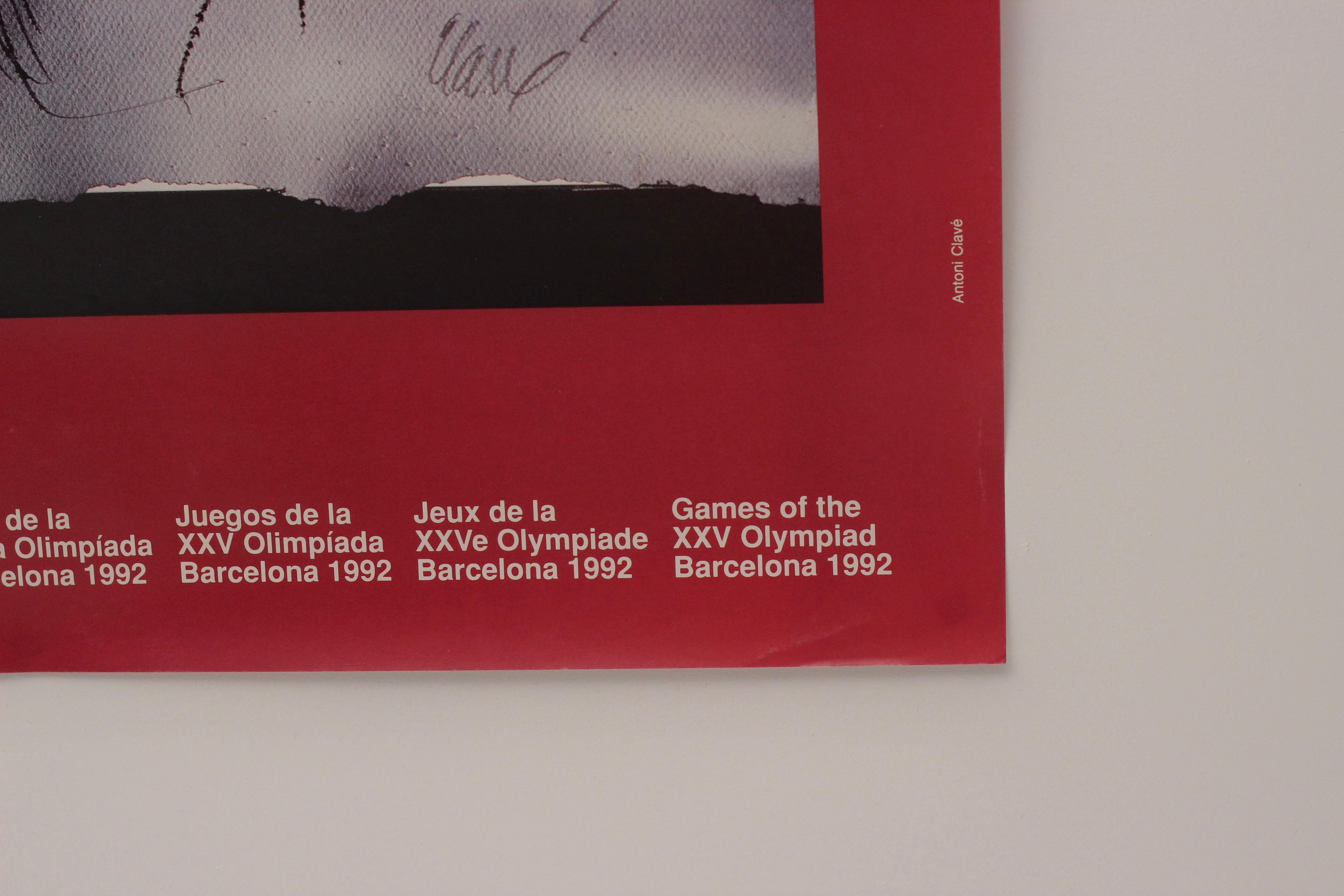 Moderne Affiche originale des Jeux olympiques de Barcelone d'Antonio Clav pour le XXV Olympiad en vente