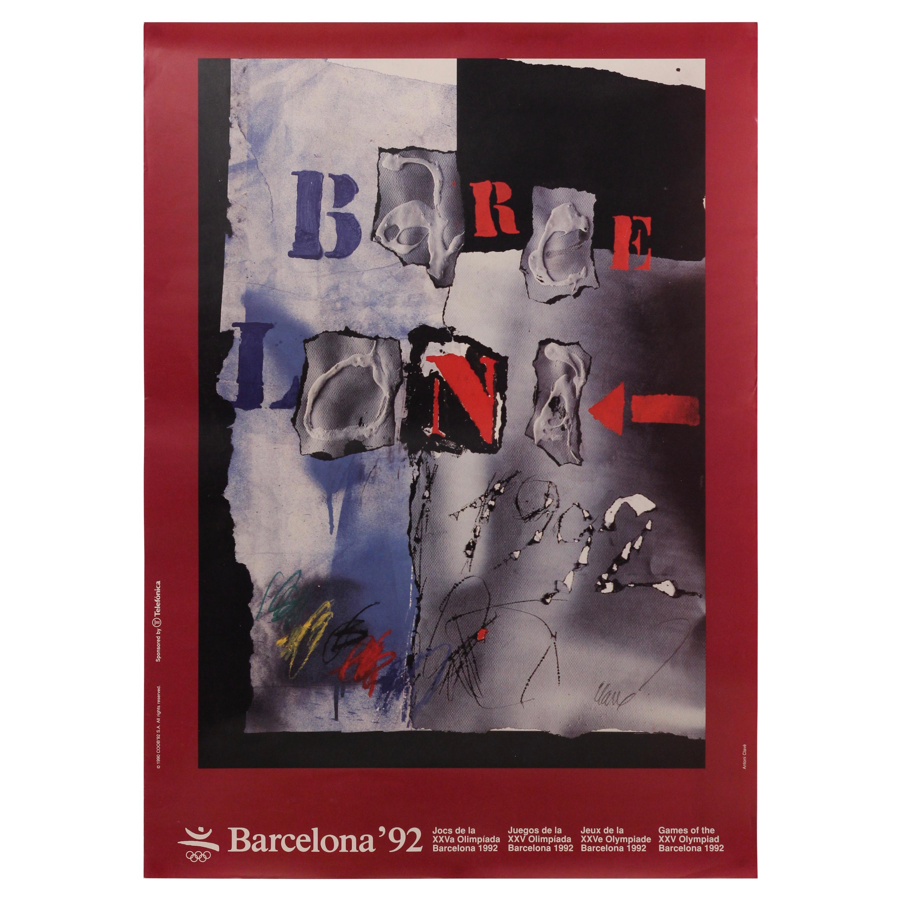 Original Barcelona Olympic Poster by Antoni Clavé for the XXV Olympiad