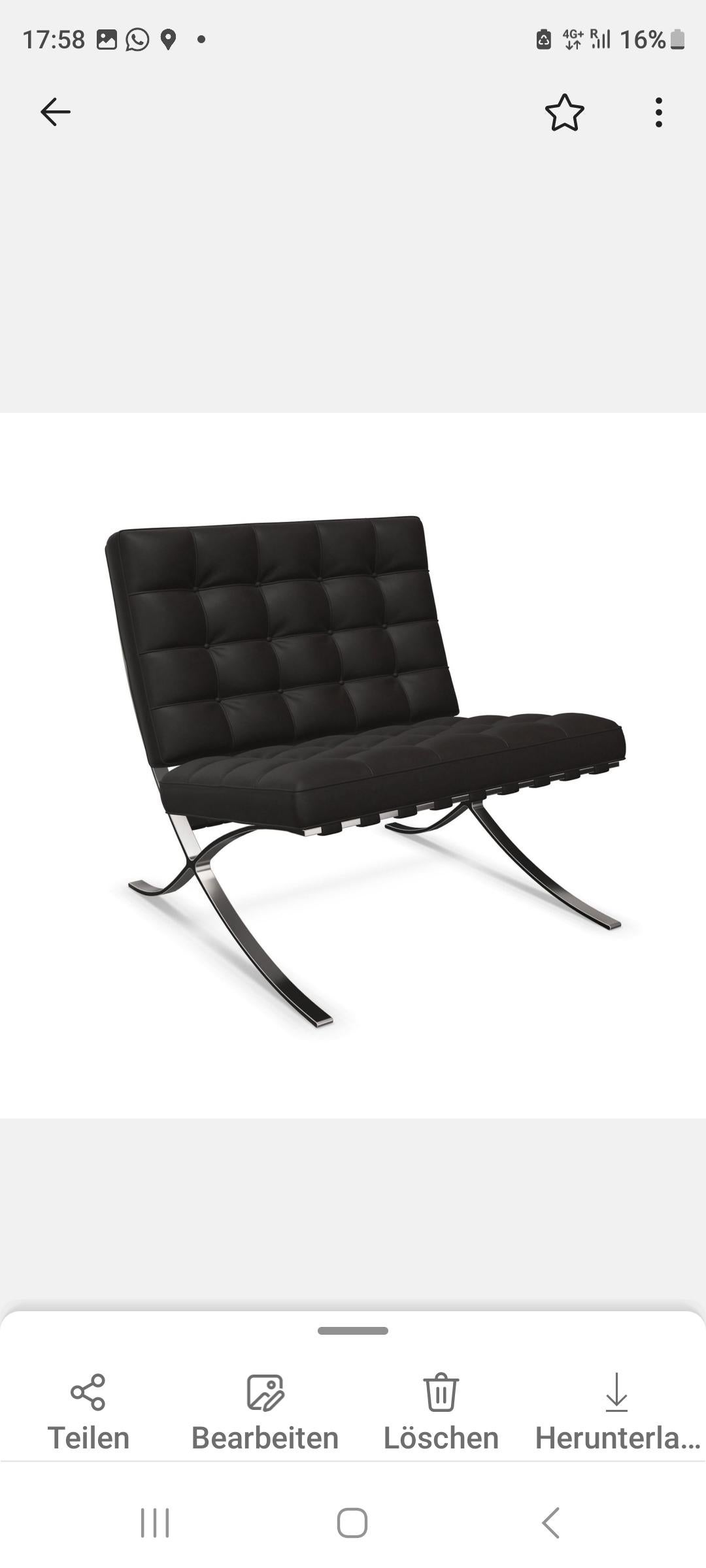 La chaise Barcelona est un modèle de design moderne qui a été conçu par Ludwig Mies van der Rohe et qui a fait l'objet d'une première évaluation par Knoll. 

Denn der Stuhl wurde eigens für den Pavillon der Weimarer Republik in Barcelona entworfen